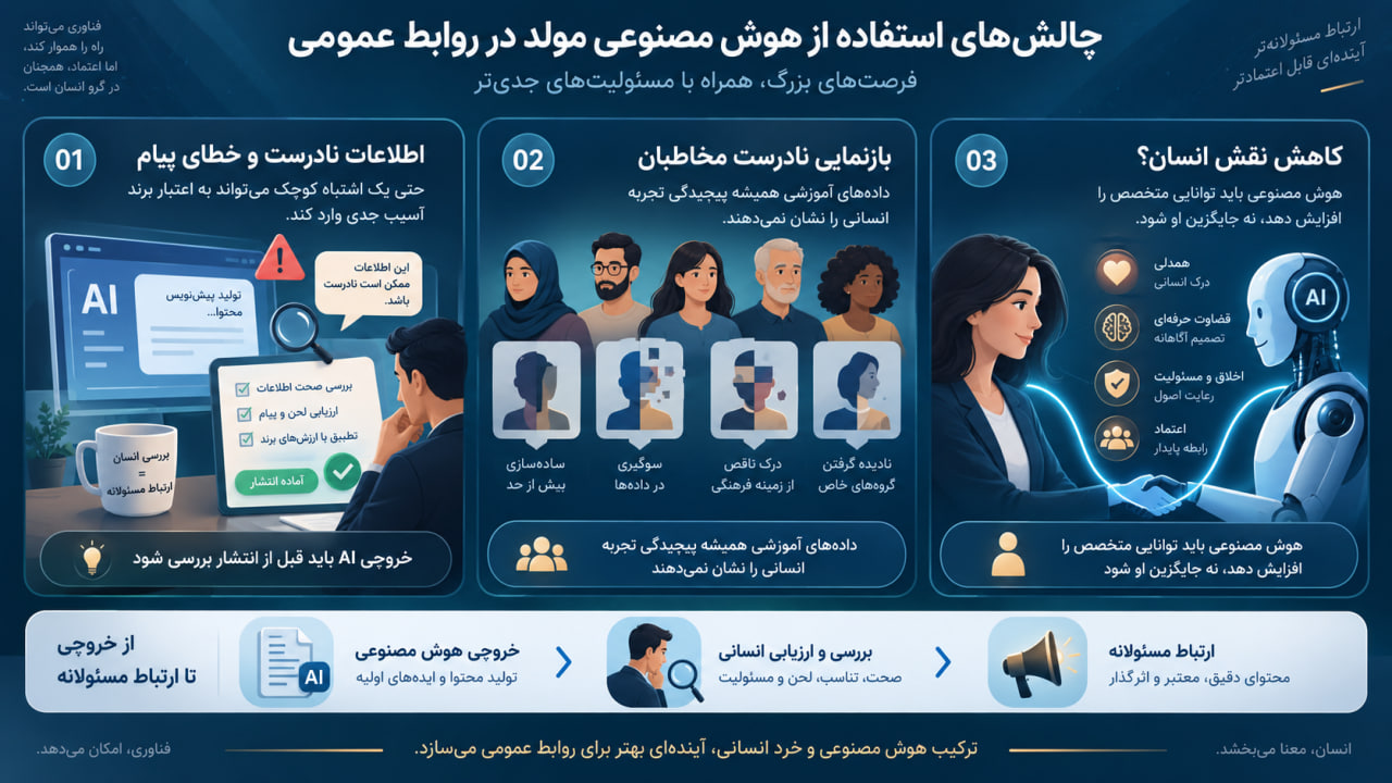 چالش‌های استفاده از هوش مصنوعی مولد در روابط عمومی